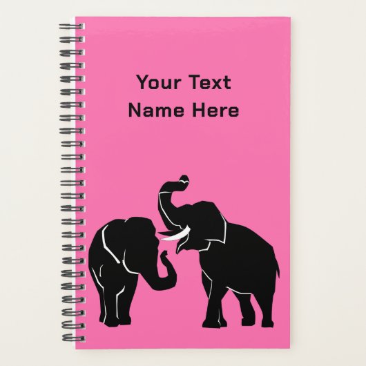Elephant Planner met aangepaste tekst en kleur (Voorkant)