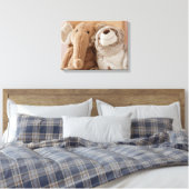 Elephant Plush Speelgoed en Teddy Bear Friends Canvas Afdruk (Insitu (Slaapkamer))