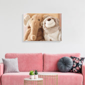 Elephant Plush Speelgoed en Teddy Bear Friends Canvas Afdruk (Insitu (Woonkamer))