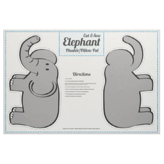 Elephant Plushie - Pillow Pal voor het snijden en  Stof