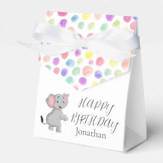 Elephant Poker Stippen Birthday Bedankdoosjes (Voorkant Zijde)