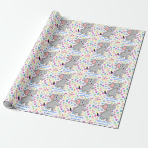 Elephant POKER STIPPEN BLUE Wrapping Paper Cadeaupapier