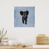 Elephant Polka Poster (Keuken)