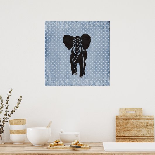 Elephant Polka Poster (Keuken)