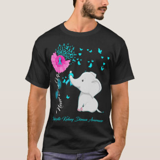 Elephant Polycystic Kidney Disease Awareness Ribb T-shirt