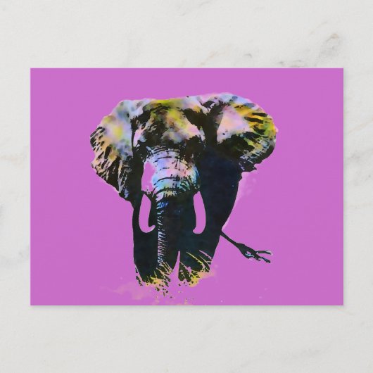 Elephant Pop Art Briefkaart (Voorkant)