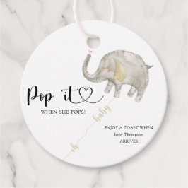 Elephant Pop het als ze baby shower pop Bedankjes Labels