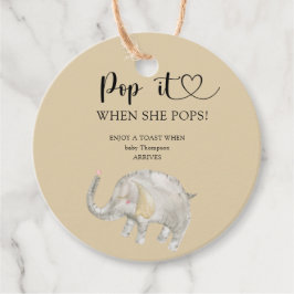 Elephant Pop het als ze baby shower pop Bedankjes Labels