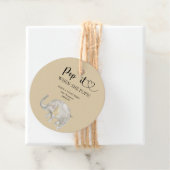 Elephant Pop het als ze baby shower pop Bedankjes Labels (In situ)