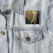 Elephant Portrait Vierkante Button 5,1 Cm (In situ)