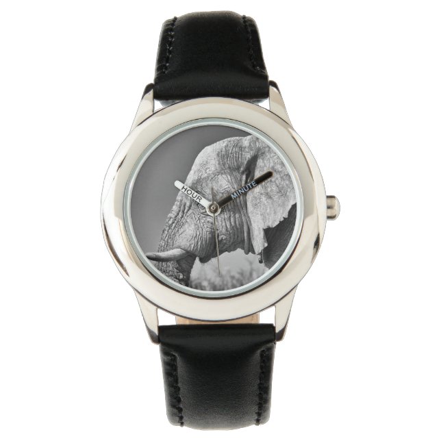Elephant portret horloge (Voorkant)
