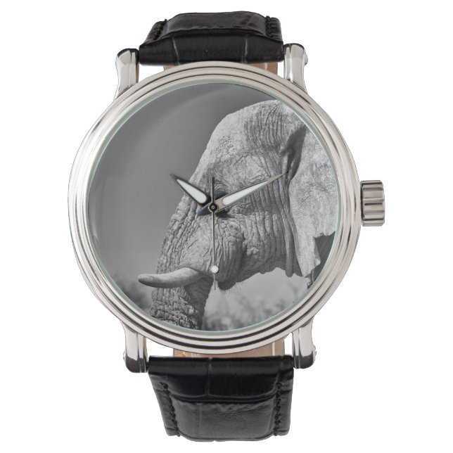 Elephant portret horloge (Voorkant)