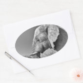 Elephant portret ovale sticker (Envelop)