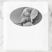 Elephant portret ovale sticker (Tas)