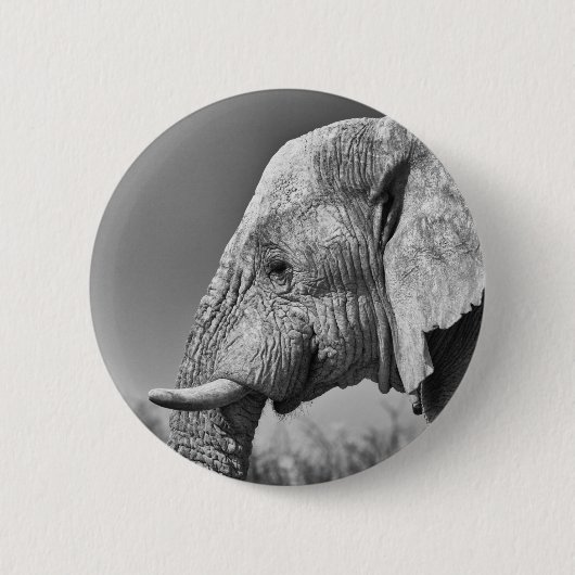 Elephant portret ronde button 5,7 cm (Voorkant)