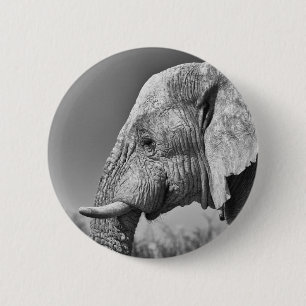 Elephant portret ronde button 5,7 cm