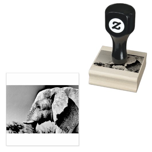 Elephant portret rubberstempel (Gestempeld)