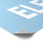 Elephant Poster Hou kalm en liefdesfanten blauw (Hoek)