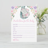 Elephant Predications for Baby shower Game Kaart (Staand voorkant)