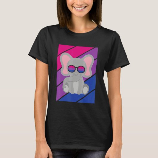 Elephant Pride Bisexual Flag LGBTQ Proud Ally Prid T-shirt (Voorkant)