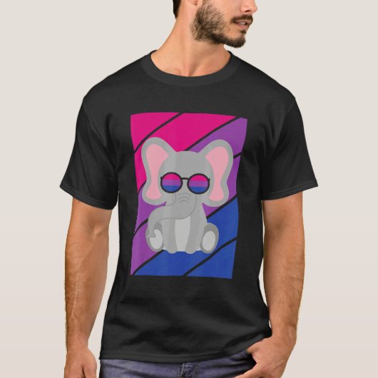 Elephant Pride Bisexual Flag LGBTQ Proud Ally Prid T-shirt (Voorkant)