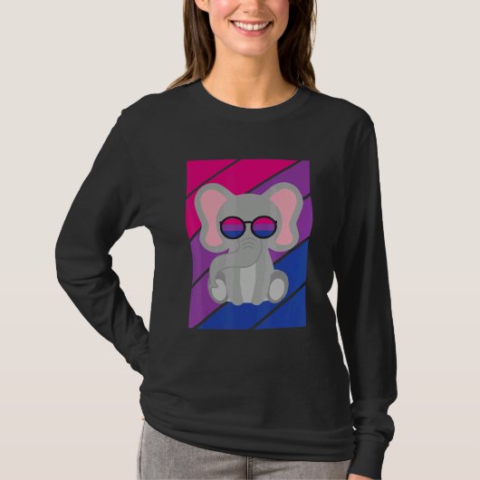 Elephant Pride Bisexual Flag LGBTQ Proud Ally Prid T-shirt (Voorkant)