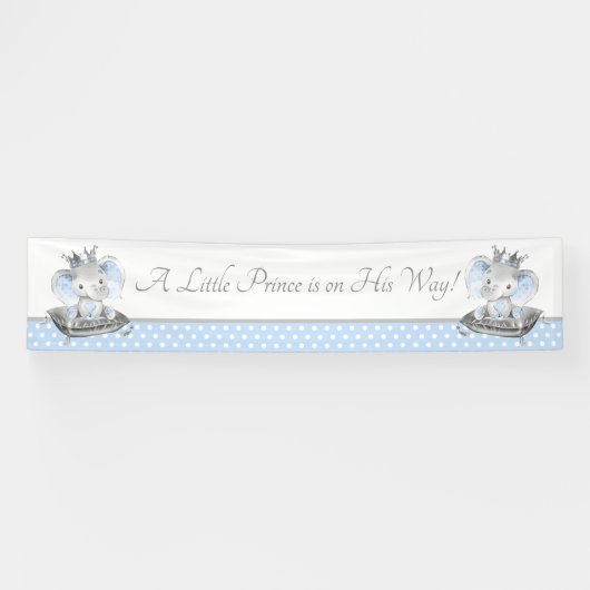 Elephant Prince Baby shower Banner Achtergrond (Horizontaal)