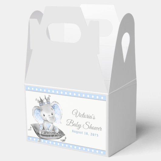 Elephant Prince Baby shower Bedankdoosjes (Geopend)