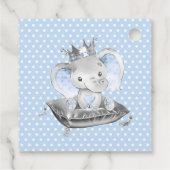 Elephant Prince Baby shower Bedankjes Labels (Achterkant)