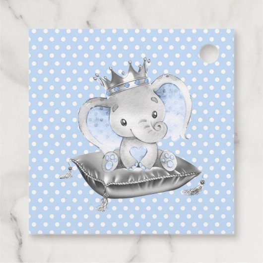 Elephant Prince Baby shower Bedankjes Labels (Achterkant)