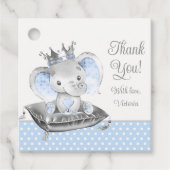 Elephant Prince Baby shower Bedankjes Labels (Voorkant)
