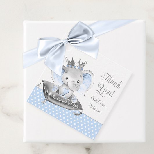 Elephant Prince Baby shower Bedankjes Labels