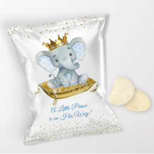 Elephant Prince Baby shower Chip Bag Flyer