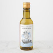 Elephant Prince Baby shower Mini Wijnlabels Wijn Etiket (Voorkant)