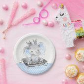 Elephant Prince Baby shower Papieren Bordje (Feest)