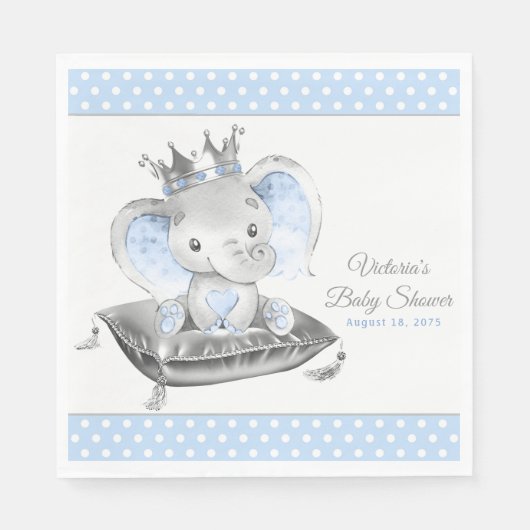 Elephant Prince Baby shower servetten (Voorkant)
