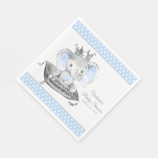Elephant Prince Baby shower servetten (Hoek)