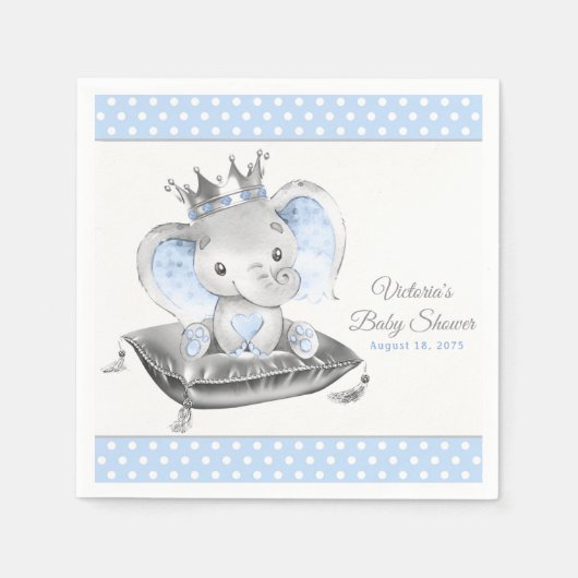 Elephant Prince Baby shower servetten (Voorkant)