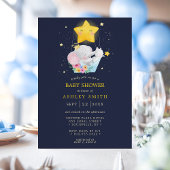 Elephant Prince Sterren Navy Boy Baby shower Kaart