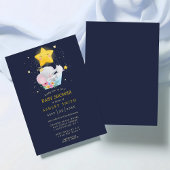 Elephant Prince Sterren Navy Boy Baby shower Kaart