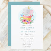 Elephant Prince Teacup Boy Baby shower Kaart