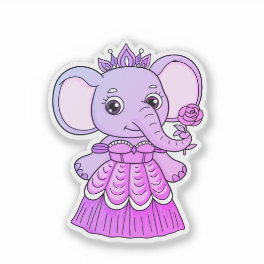 Elephant Princess Sticker (Voorkant)