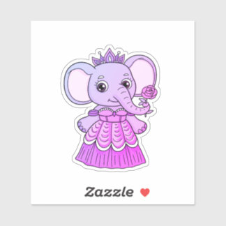 Elephant Princess Sticker