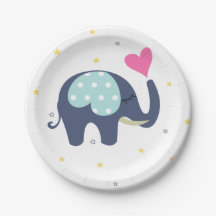 Elephant print baby shower party bord