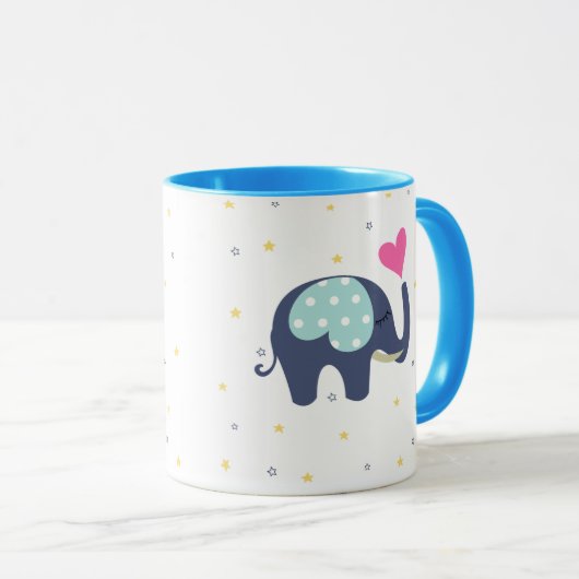 Elephant print schattige koffie-mok mok (Voorkant rechts)