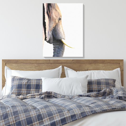 Elephant profile oerwoud dierportret canvas afdruk (Insitu (Slaapkamer))
