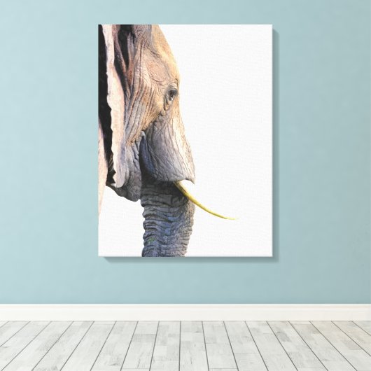 Elephant profile oerwoud dierportret canvas afdruk (Insitu (Houten vloer))