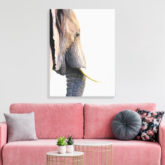 Elephant profile oerwoud dierportret canvas afdruk (Insitu (Woonkamer))