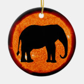 Elephant Profile Solar Eclipes Keramisch Ornament (Voorkant)