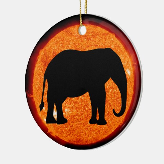 Elephant Profile Solar Eclipes Keramisch Ornament (Links)